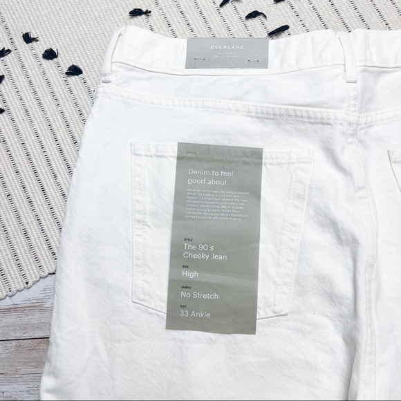 Everlane The 90’s Cheeky Jean White Bone High Rise 33 Ankle Crop Petite - Picture 6 of 8